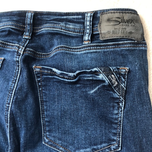 Silver Jeans Dark Indigo Avery Stretch Slim Bootcut Jeans Size 30 - Picture 13 of 15